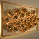 interactive light sculpture wall in dining room